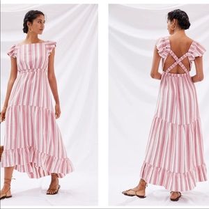 Maeve - Striped Red / White Maxi Dress